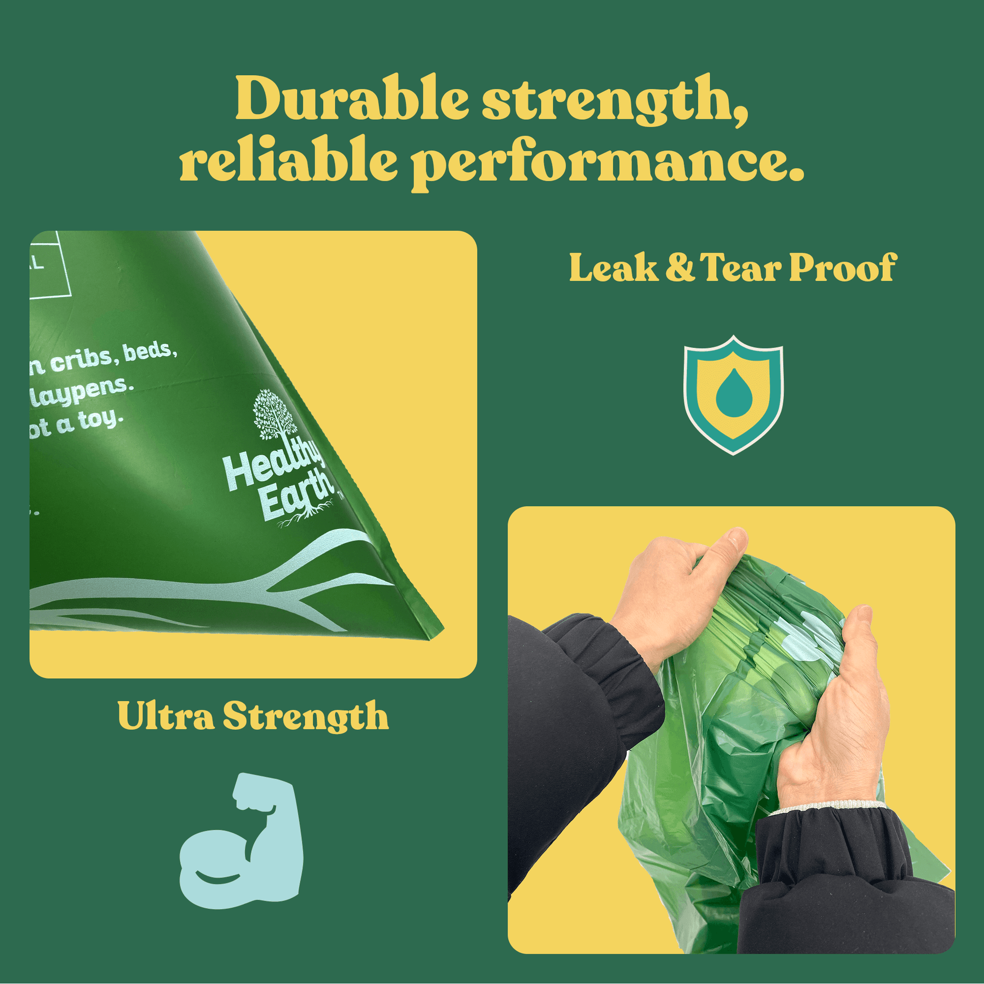 Durable compostable trash bags